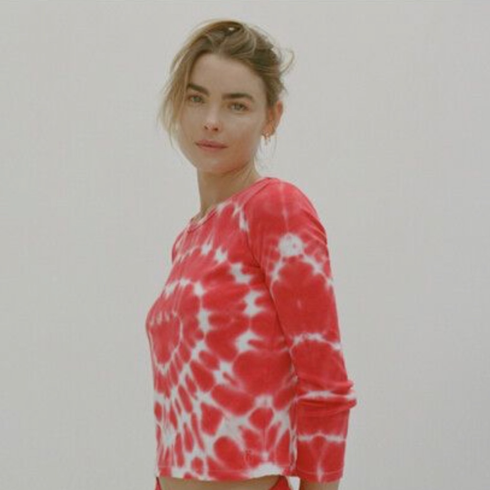 Realisation Par Heart Long Sleeve Tee in Red Tie Dye Size Large L